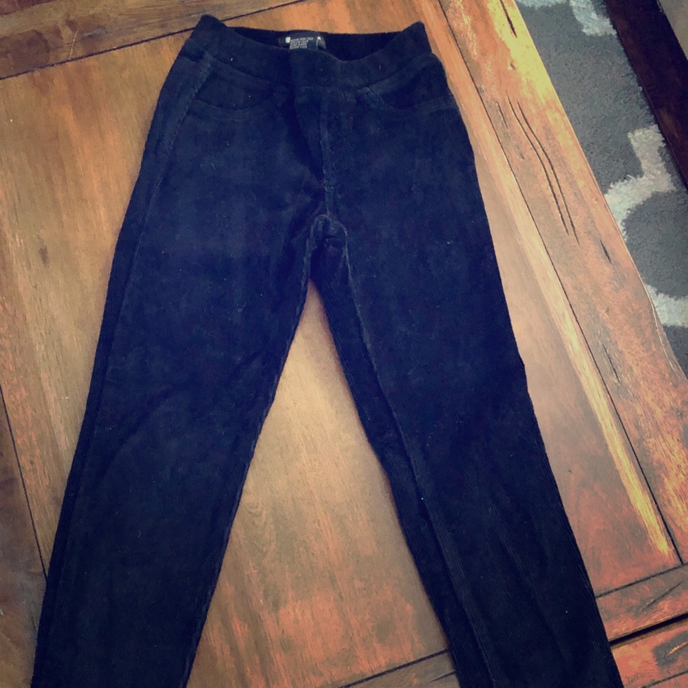 Black corduroy leggings